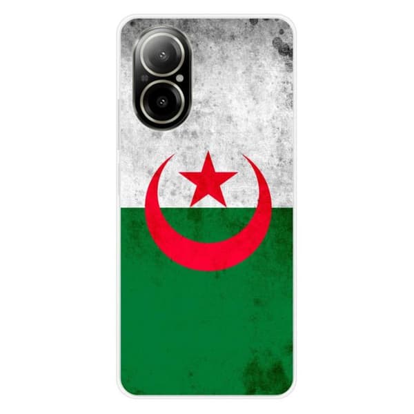 Tryckt silikonfodral som är kompatibelt med Realme C67 4G Algeriets flagga