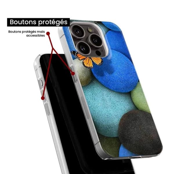 Tryckt silikonfodral som är kompatibelt med Realme 12 5G Blue Pebble Butterfly