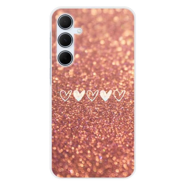 Tryckt silikonfodral som är kompatibelt med Samsung Galaxy A35 5G hjärtglitter