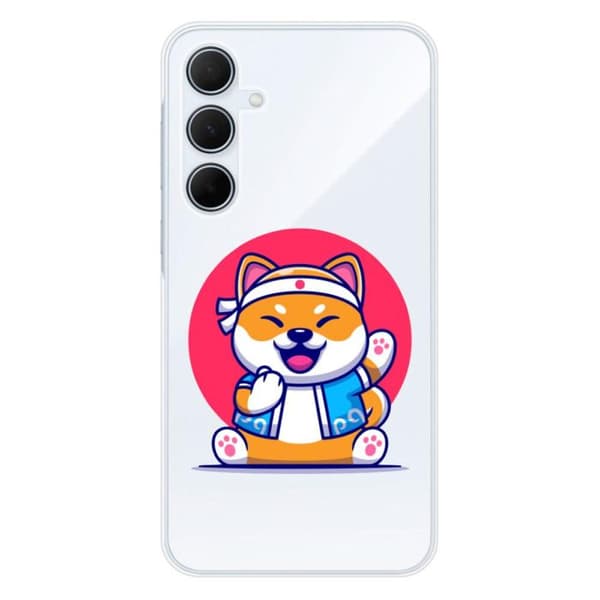 Tryckt silikonfodral som är kompatibelt med Samsung Galaxy A35 5G Shiba ninja