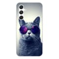 Miniatyrbild 1 av 6: Tryckt silikonfodral kompatibelt med Samsung Galaxy A54 5G Cat med glasögon
