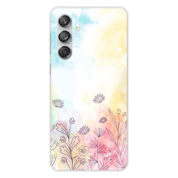Tryckt silikonfodral som är kompatibelt med Samsung Galaxy M55 5G akvarellblommor