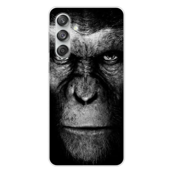 Tryckt silikonfodral som är kompatibelt med Samsung Galaxy M55 5G Monkey