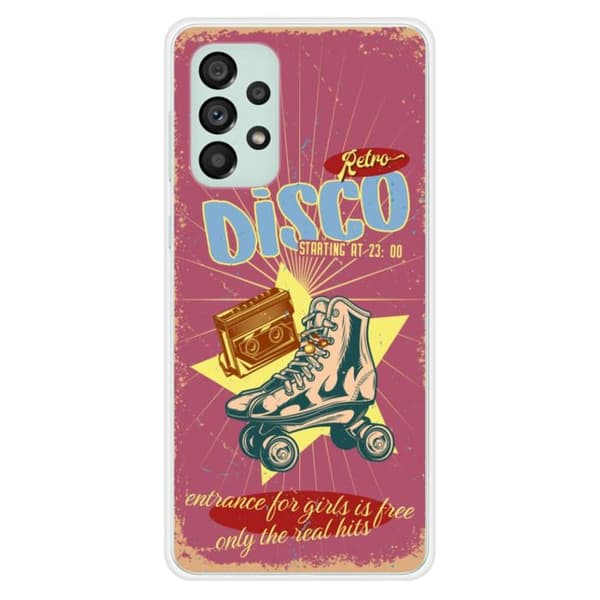 Tryckt silikonfodral som är kompatibelt med Samsung Galaxy A73 5G Retro disco