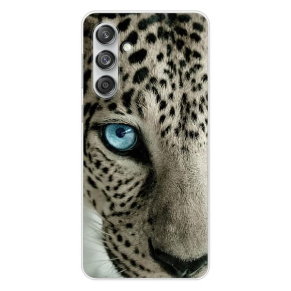 Tryckt silikonfodral kompatibelt Samsung Galaxy M55 5G Leopard Eye