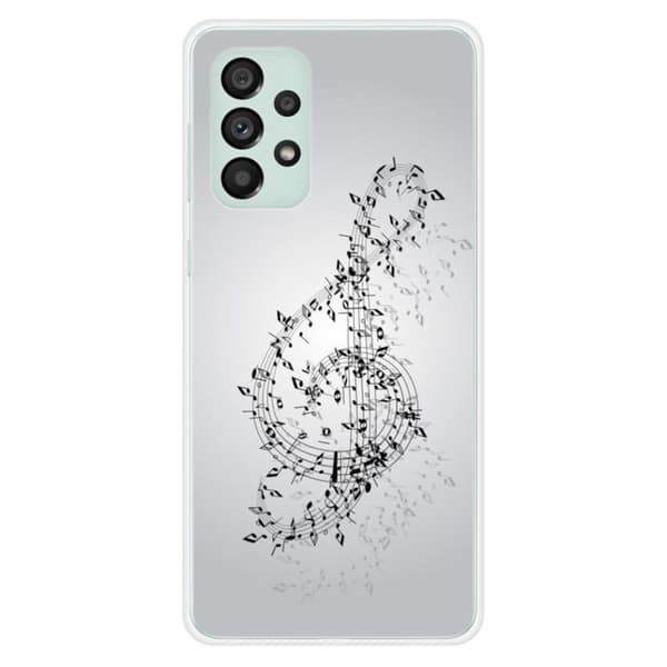 Tryckt silikonfodral som är kompatibelt med Samsung Galaxy A73 5G Vals av noter