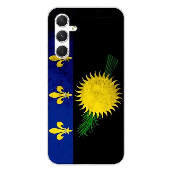 Tryckt silikonfodral som är kompatibelt med Samsung Galaxy A54 5G Guadeloupe flagga