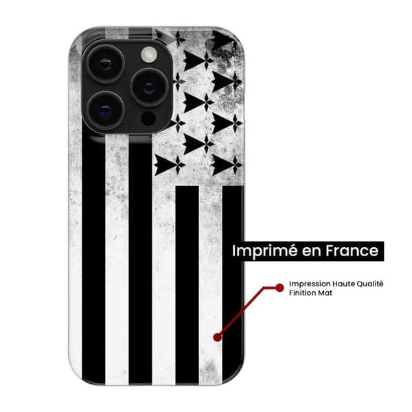 Tryckt silikonfodral som är kompatibelt med Samsung Galaxy A55 5G Bretagne flagga