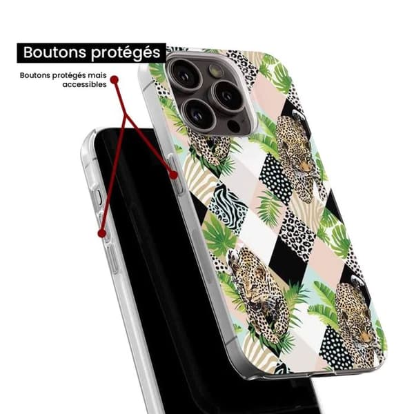 Tryckt silikonfodral som är kompatibelt med Samsung Galaxy A55 5G Leopard diamant
