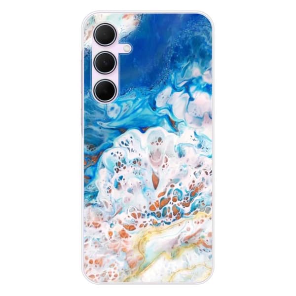 Tryckt silikonfodral som är kompatibelt med Samsung Galaxy A55 5G Ocean marmor