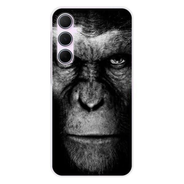 Tryckt silikonfodral som är kompatibelt med Samsung Galaxy A55 5G Monkey