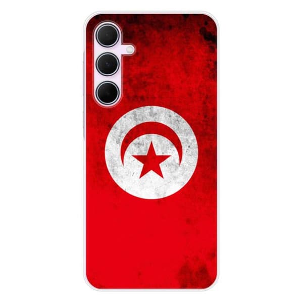 Tryckt silikonfodral som är kompatibelt med Samsung Galaxy A55 5G Tunisiens flagga