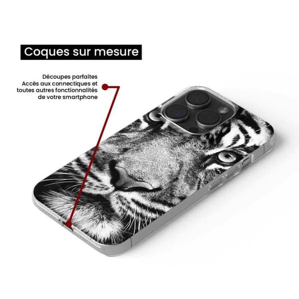 Tryckt silikonfodral som är kompatibelt med Samsung Galaxy A55 5G vit och svart tiger