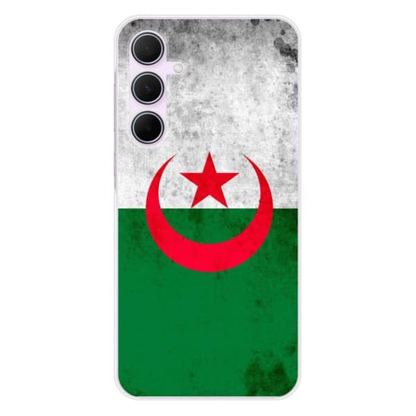 Tryckt silikonfodral som är kompatibelt med Samsung Galaxy A55 5G Algeriets flagga