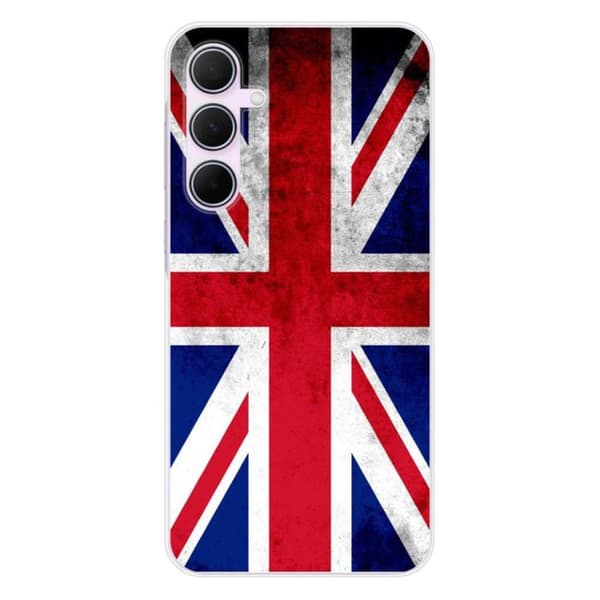 Tryckt silikonfodral som är kompatibelt med Samsung Galaxy A55 5G Englands flagga