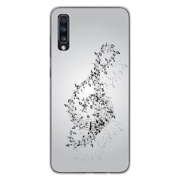Tryckt silikonfodral som är kompatibelt med Samsung Galaxy A70 Waltz of notes
