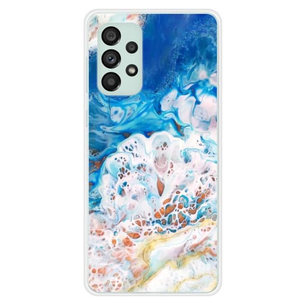 Tryckt silikonfodral som är kompatibelt med Samsung Galaxy A73 5G Ocean marmor