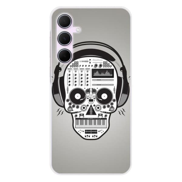Tryckt silikonfodral kompatibelt Samsung Galaxy A55 5G Skull Music