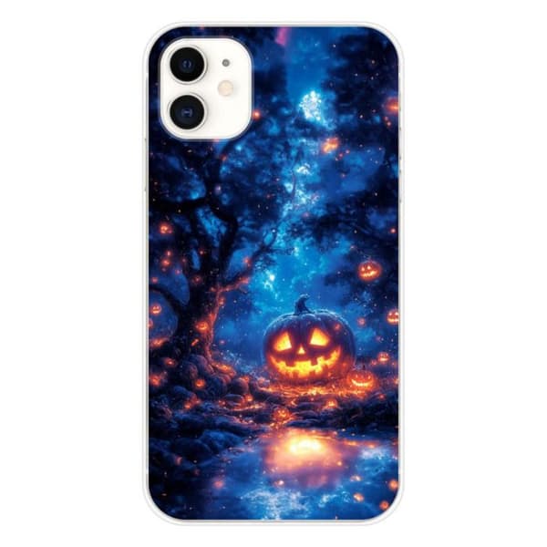 Tryckt silikonfodral som är kompatibelt med Apple iPhone 11 HA Pumpkin Forest