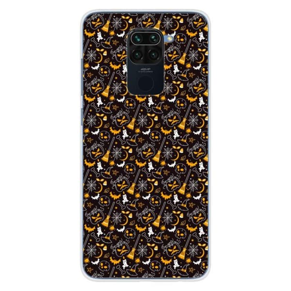 Tryckt silikonfodral som är kompatibelt med Xiaomi Redmi Note 9 HA Halloween-mönster