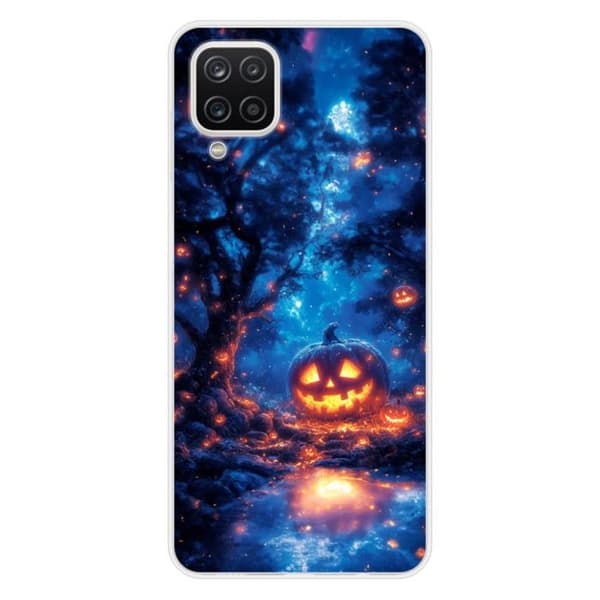 Tryckt silikonfodral kompatibelt Samsung Galaxy M22 Galaxy M32 HA Pumpkin Forest