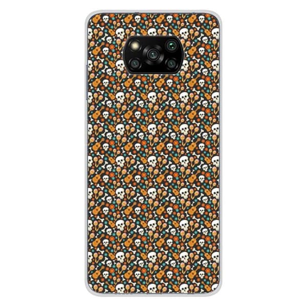 Tryckt silikonfodral kompatibelt med Xiaomi Poco X3 Poco X3 Pro HA Skeleton Rhythms