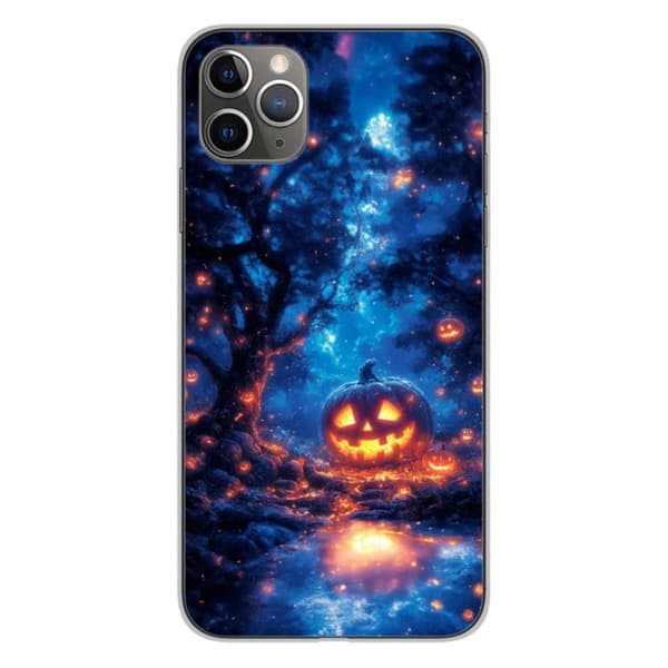 Tryckt silikonfodral som är kompatibelt med Apple iPhone 11 Pro Max HA Pumpkin Forest