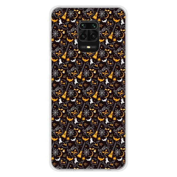 Tryckt silikonfodral som är kompatibelt med Xiaomi Redmi Note 9 Pro HA Halloween-mönster