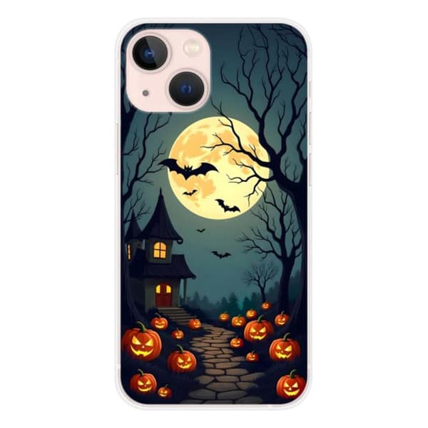 Tryckt silikonfodral som är kompatibelt med Apple iPhone 13 Mini HA Haunted Night