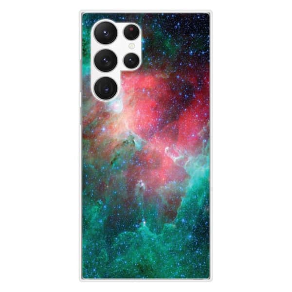 Tryckt silikonfodral som är kompatibelt med Samsung Galaxy S23 Ultra Nebula