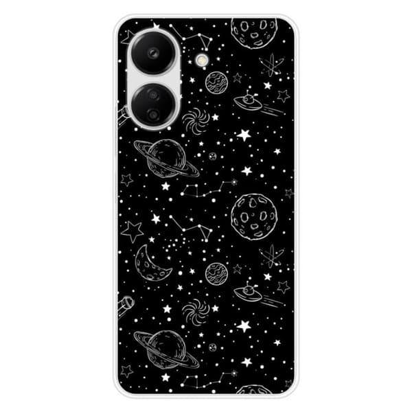 Tryckt silikonfodral som är kompatibelt med Xiaomi Redmi 13C 4G Galaxy draw