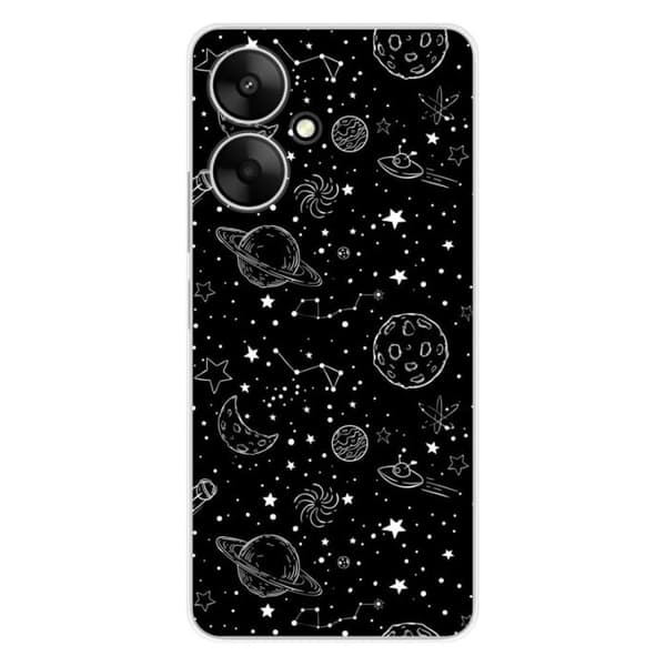 Tryckt silikonfodral som är kompatibelt med Xiaomi Redmi 13C 5G Galaxy draw