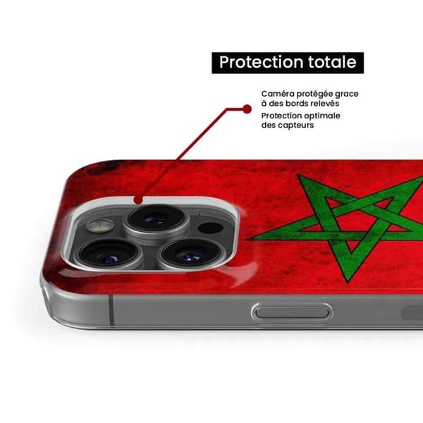 Tryckt silikonfodral som är kompatibelt med Apple iPhone 16 Plus Marockos flagga