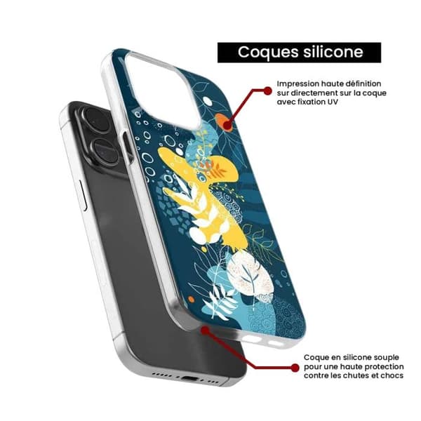 Tryckt silikonfodral som är kompatibelt med Apple iPhone 11 Pro Max Sea-blommor