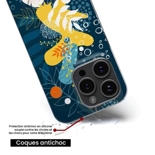 Tryckt silikonfodral som är kompatibelt med Apple iPhone 11 Pro Max Sea-blommor