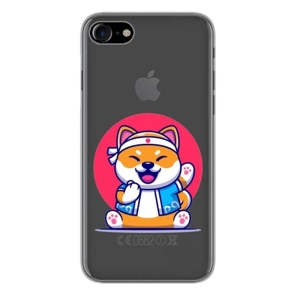 Tryckt silikonfodral som är kompatibelt med Apple iPhone 8 Shiba ninja
