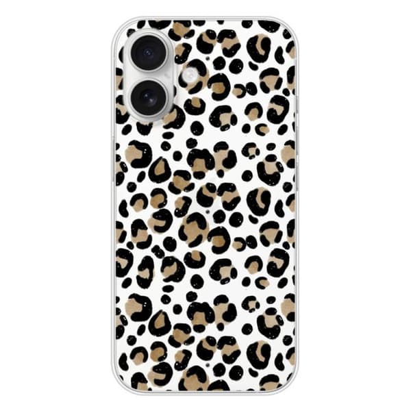 Tryckt silikonfodral som är kompatibelt med Apple iPhone 16 Leopard