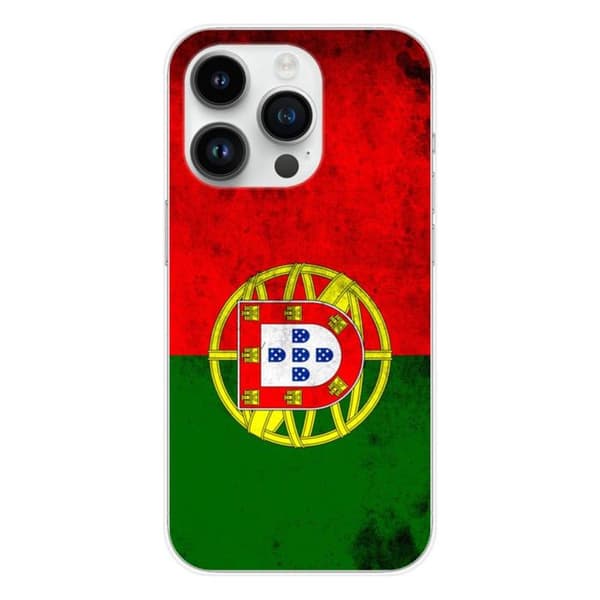 Tryckt silikonfodral som är kompatibelt med Apple iPhone 15 Pro Portugal flagga