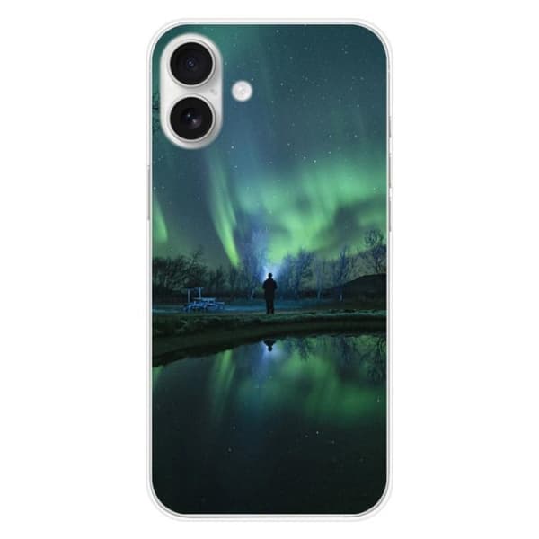 Tryckt silikonfodral som är kompatibelt med Apple iPhone 16 Plus Northern Lights