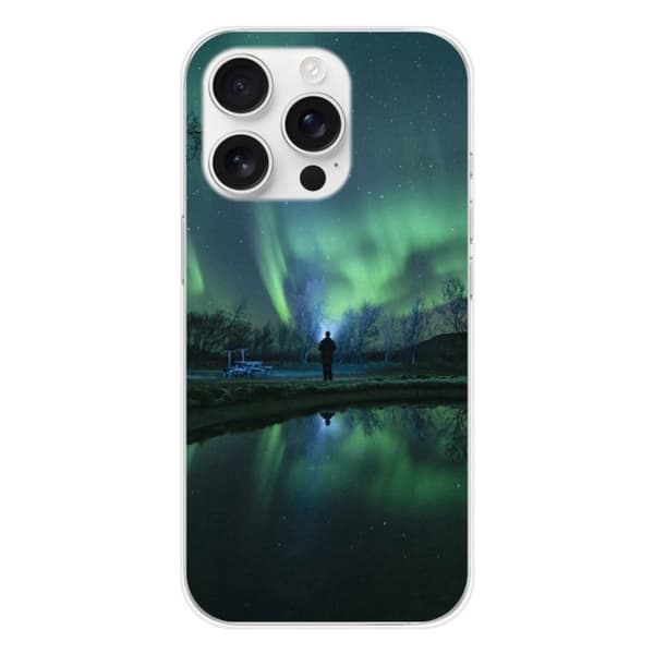 Tryckt silikonfodral som är kompatibelt med Apple iPhone 16 Pro Northern Lights