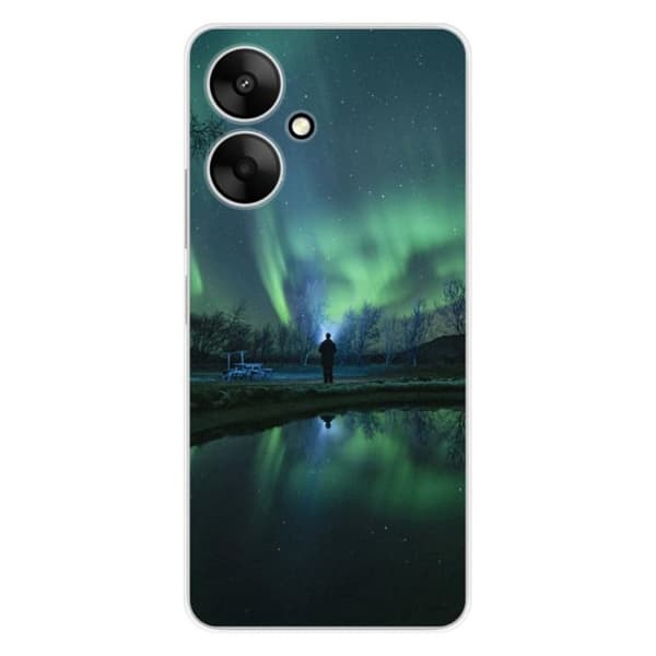 Tryckt silikonfodral som är kompatibelt med Xiaomi Redmi 13C 5G Northern Lights