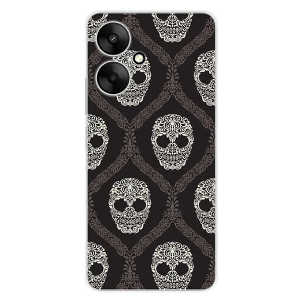 Tryckt silikonfodral som är kompatibelt med Xiaomi Redmi 13C 5G Floral skalle
