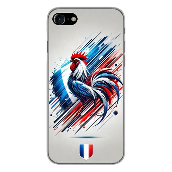 Tryckt silikonfodral som är kompatibelt med Apple iPhone 8 French Rooster