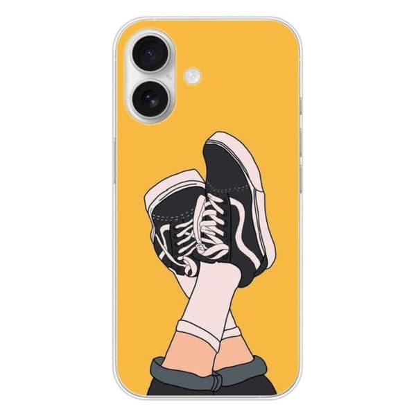 Tryckt silikonfodral som är kompatibelt med Apple iPhone 16 Sneakers