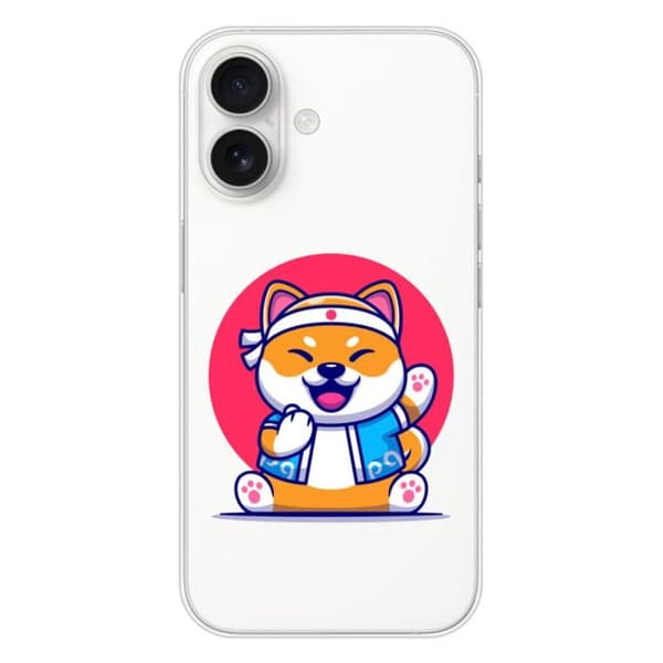 Tryckt silikonfodral som är kompatibelt med Apple iPhone 16 Shiba ninja