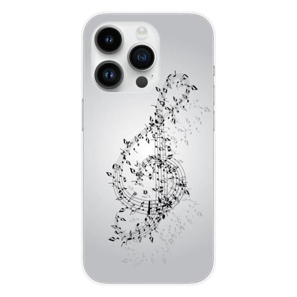 Tryckt silikonfodral som är kompatibelt med Apple iPhone 14 Pro Valse des notes