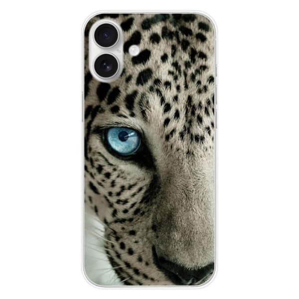 Tryckt silikonfodral kompatibelt Apple iPhone 16 Plus Leopard Eye