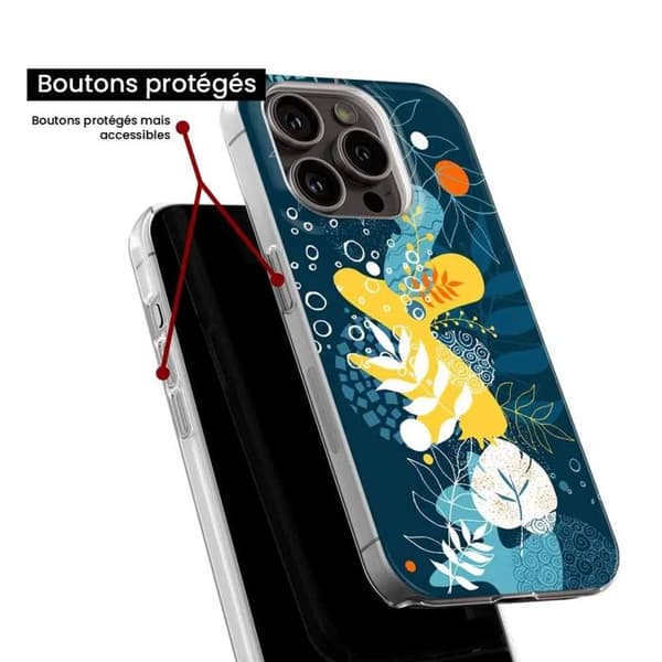 Tryckt silikonfodral som är kompatibelt med Apple iPhone 8 Plus Sea flowers
