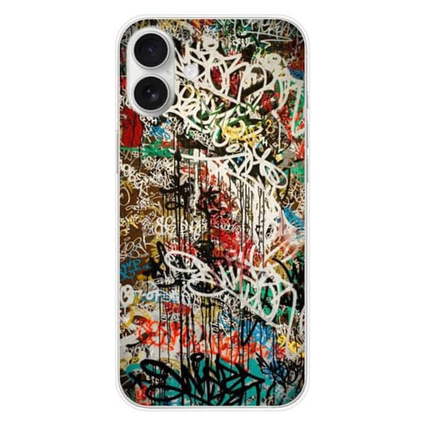 Tryckt silikonfodral som är kompatibelt med Apple iPhone 16 Plus Graffiti 1