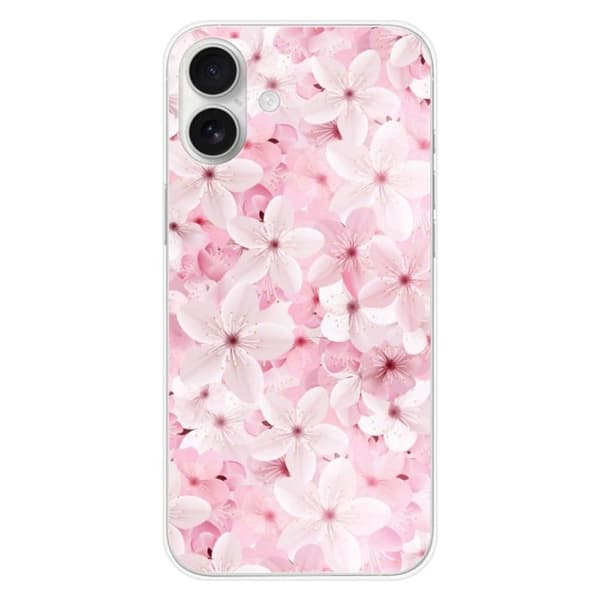 Tryckt silikonfodral som är kompatibelt med Apple iPhone 16 Plus Sakura
